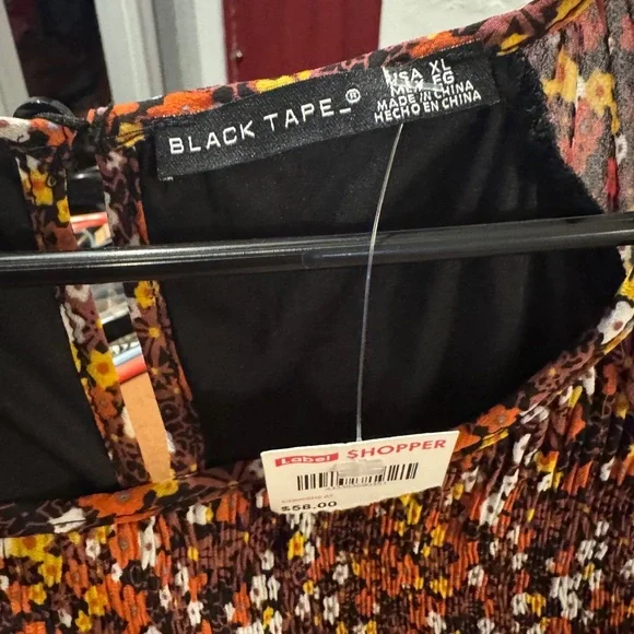 Black Tape Floral Pleated Mini Dress Size Extra Large - Picture 8 of 11